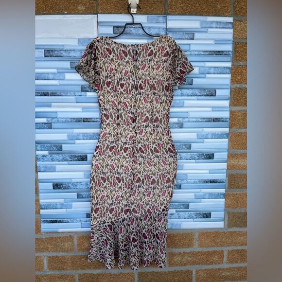 MAJORELLE Elaine Midi Dress In Leopard Multi xs - Picture 9 of 16